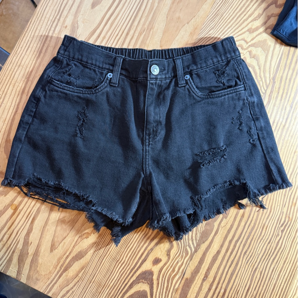 Aerie Distressed Daydream Denim Short Charcoal Black Ash Women’s size XS